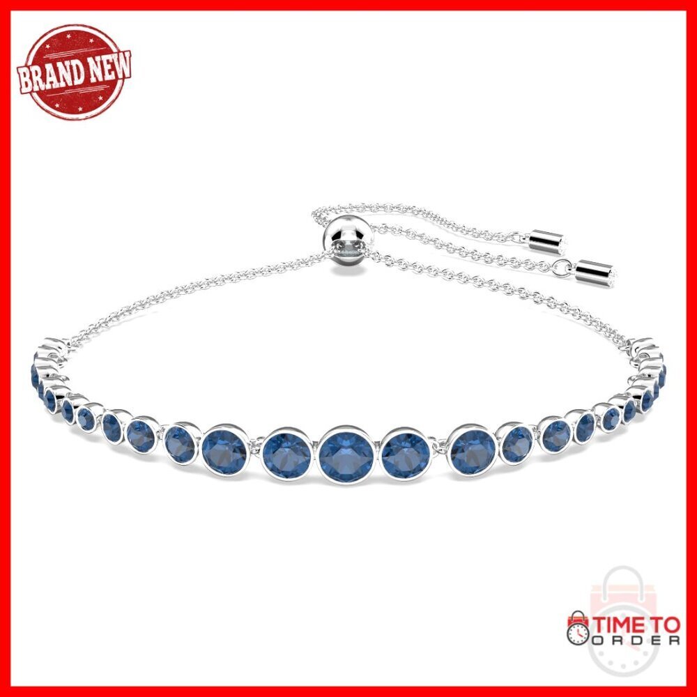 Graduated Crystal Tennis Bracelet with Slide Closure, 9.5 Inches
